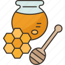 honey, jar, comb, syrup, dessert