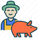 agriculture, farmer, gardening, landscape, pig