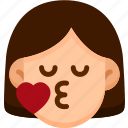 emoji, emotion, expression, face, feeling, kiss