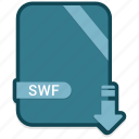 document, extension, file, folder, format, paper, swf