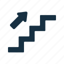 arrow, direction, floor, interior, level, stage, up