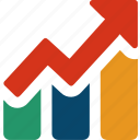 arrow, bars, business, chart, finance, graph, analytics