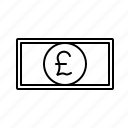 bill, cash, money, note, pound, pound sterling, sterling