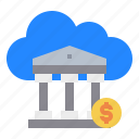 bank, cloud, coin, money