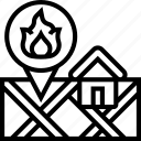 coordinates, map, place, destination, route