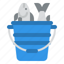 fish, bucket, fishing