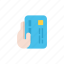 blue, card, hand, payment, bank, business, money