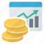 chart, coins, graph, graphic, money, report, summary 