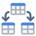 split, table, tables, two