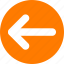 arrow, left, move left, orange, slider orange