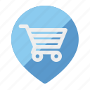 shopping, location, pin, address, map