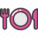 dining, fork, knife, plate, restaurant