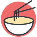 bowl, chopsticks, noodles, spaghetti, vermicelli