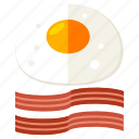 bacon, eggs, breakfast, cook, egg, food