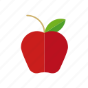 apple, fruit, leaf, red, food