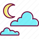 climate, cloud, moon, night, sky, weather