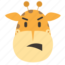 africa, animal, emoticon, giraffe, head, zoo