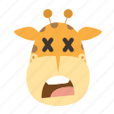 africa, animal, emoticon, giraffe, head, zoo