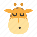 africa, animal, emoticon, giraffe, head, zoo