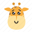 africa, animal, emoticon, giraffe, head, zoo