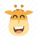 africa, animal, emoticon, giraffe, head, zoo