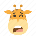 africa, animal, emoticon, giraffe, head, zoo