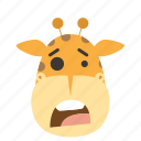 africa, animal, emoticon, giraffe, head, zoo