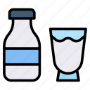 bottle, drink, milk, glasses