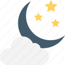 clouds, moon, night, stars, weather