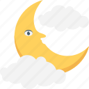 clouds, moon, night, nightfall, weather