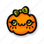 pumpkin, halloween, emoji, kawaii, cute, girl 