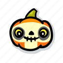 pumpkin, halloween, emoji, kawaii, cute, skeleton, scull