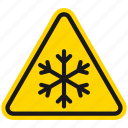 cold, danger, hazard, snow, snowflake, warning, winter