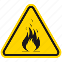 danger, emergency, fire, flame, flammable, hazard, warning