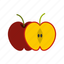 apple, food, fruit, half, healthy, juicy, vegetarian