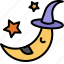 cartoon, halloween, moon, night 