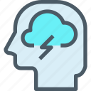 cloud, head, human, mind, thinking