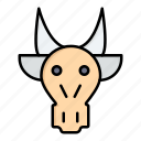 adornment, animals, bull, indian, skull