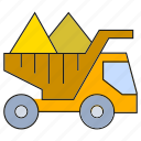 dump truck, dumper, machine, machinery, mining, tractor, truck