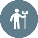 broom, cleaner, hand, holding, man, mop, worker