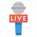 microphone, report, live, news, journal