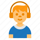 boy, child, youth, avatar, headphone, music