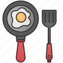 cooking, egg, frying, pan, spatula