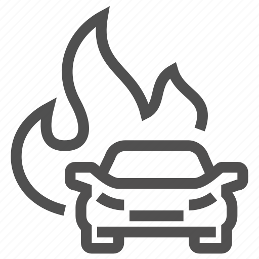 Arson, car, crime, criminal, fire-raising, incendiarism icon - Download ...