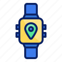 smartwatch, watch, location, pin, navigation, route, gps