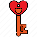 love, like, favorite, heart, key