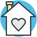 happy family, happy home, heart sign, house, love home