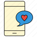 chat, heart, love, mobile