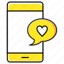 chat, heart, love, mobile