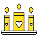 candle, candles, heart, love